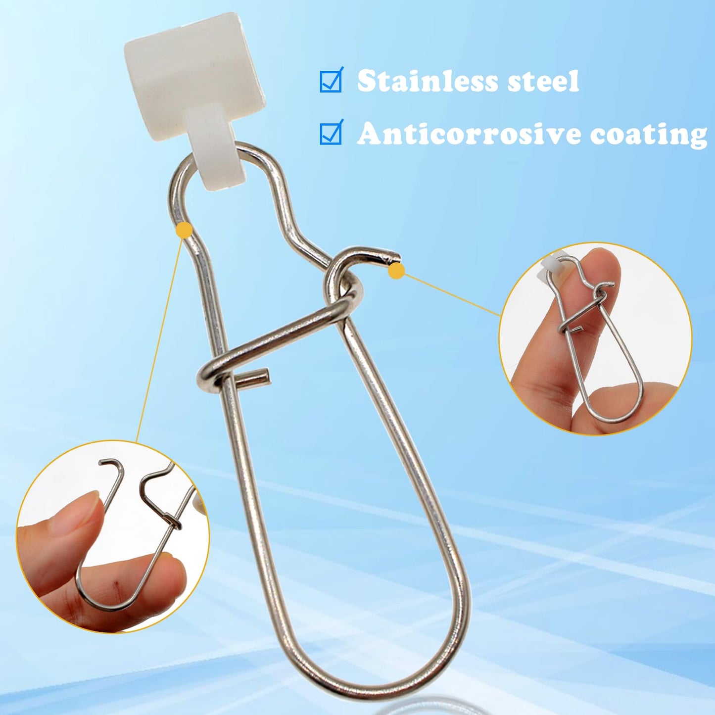 60 Pcs Fishing Line Sinker Slides Catfishing Rig with Duo Lock Snaps, Stainless Steel Heavy Duty Sinker Weights Connector Swivel Snap Kit Saltwater Slider Sinkers(4 Colors)