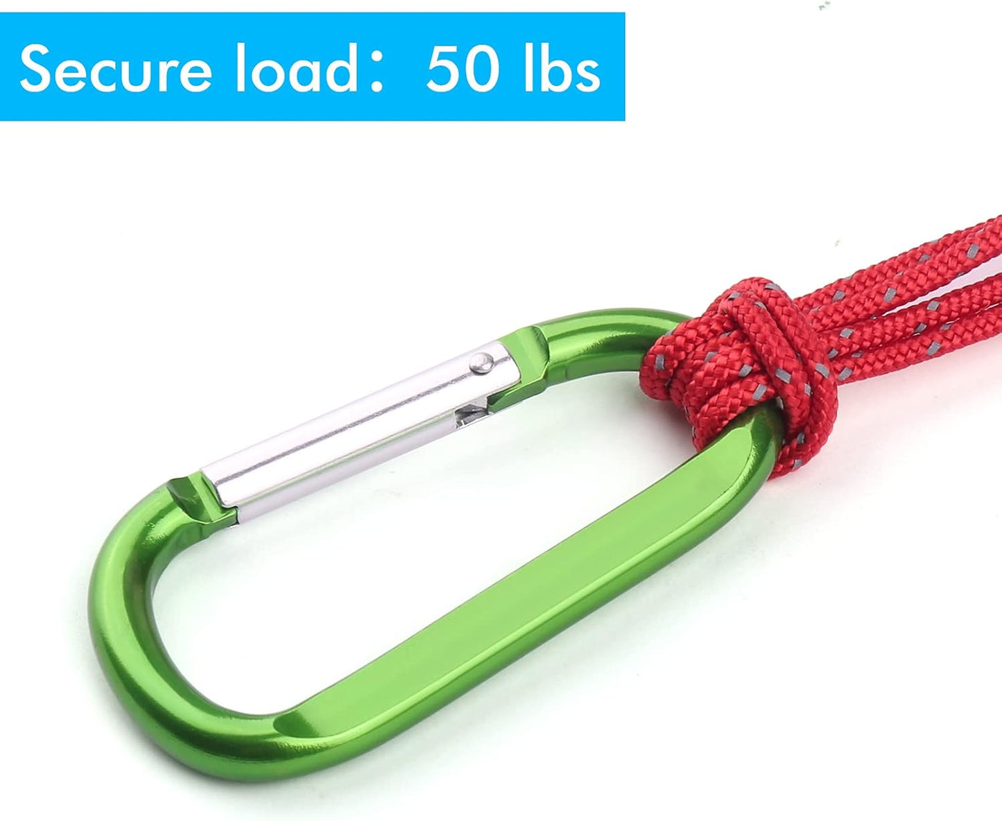 6PCS Black Carabiner Caribeaner Clip,3" Large Aluminum D Ring Shape Carabeaner with 6PCS Keyring Keychain Hook…