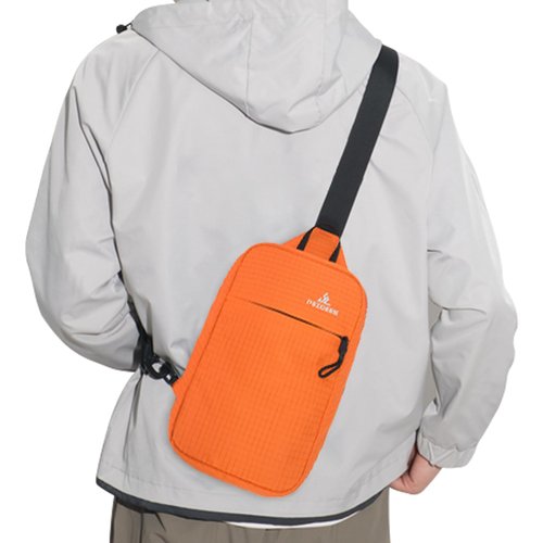 Peicees Small Sling Bag for Women Men Trendy Casual Phone Chest Bag Waterproof Crossbody Daypack, Orange