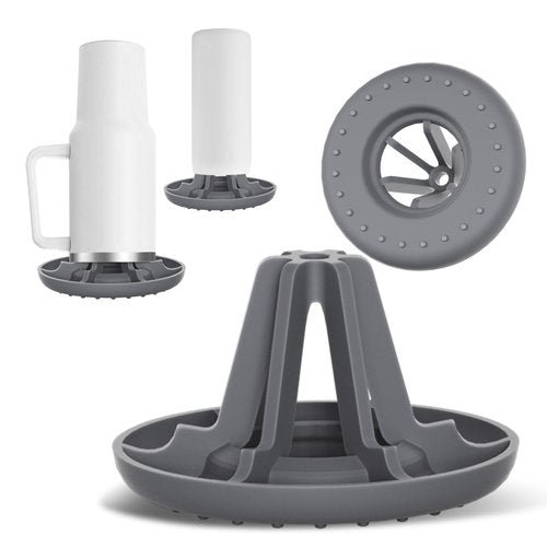 BANGIE - Bottle Drying Rack for Stanley Cup Accessories - Air Convection Fast Drying Bottle Rack - Soft Silicone Bottle Rack Dryer Suitable for Multiple Container Sizes - 2 Pack, Gray