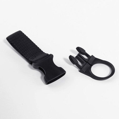 Bottle Hanging Buckle Clip Outdoor EDC Tactical Nylon Webbing Strap Holder Quickdraw Carabiner Carrier Belt for Hiking, Pack of 3
