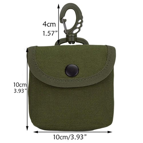 Tactical Key Pouch - Military EDC Pocket Pouch as Keychain Coin Purse Battery Cigarette Case Mini Tool Organizer ID Card Holder Waist Case Earphone Pack (Black-1pc)