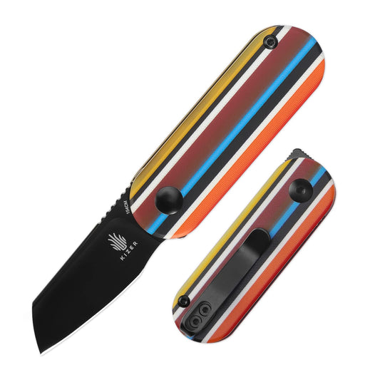 Kizer Serape Series Mini Bay Pocket Knife, 1.9 Inches 154CM Steel Blade EDC Knife, G10 Handle Small Folding Camping Knives Tools V2583C1