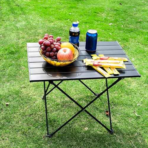 Folding Camping Table ? Ultralight Aluminum Portable Table for Camping, Hiking, Backpacking, Picnic, Beach, BBQ ? Compact Lightweight Collapsible Travel Side Table for Outdoor, RV, (1)
