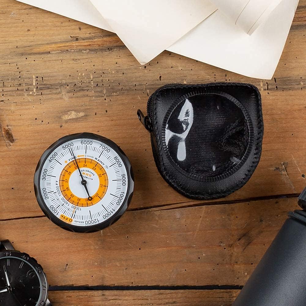 Sun Company Altimeter 202 - Battery-Free Altimeter and Barometer | Weather-Trend Indicator with Soft Leather Case | Reads Altitude from 0 to 15,000 Feet