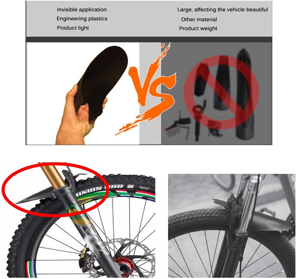 2 PCS Mountain Bike Fender Fits 26"/ 27.5"/ 29" Front and Rear Bicycle Mudguard, Mountain Bike and Fat Bike Wheel Sizes Bicycle Fender, Adjustable MTB Mudguard