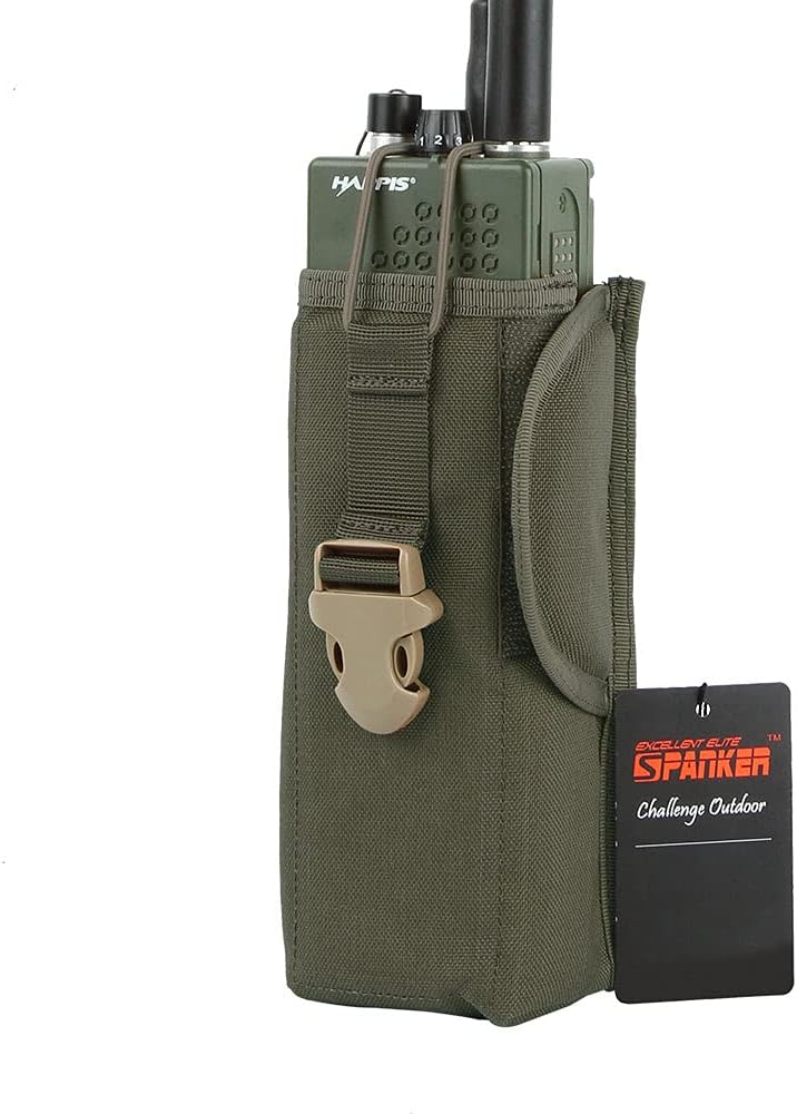 EXCELLENT ELITE SPANKER Tactical Universal Radio Holster Pouch Holder Case Bag Molle Adjustable Military Walkie Talkie Holder