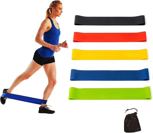 Resistance Loop Exercise Bands and Carry Bag, Exercise Bands for Working Out, Set of 5