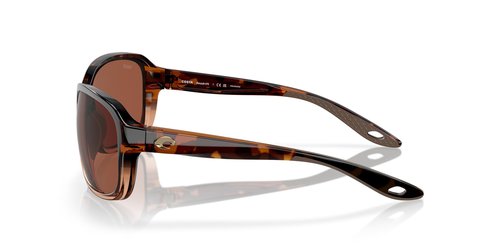 Costa Woman Sunglasses Shiny Tortoise Fade Frame, Copper Lenses, 58MM