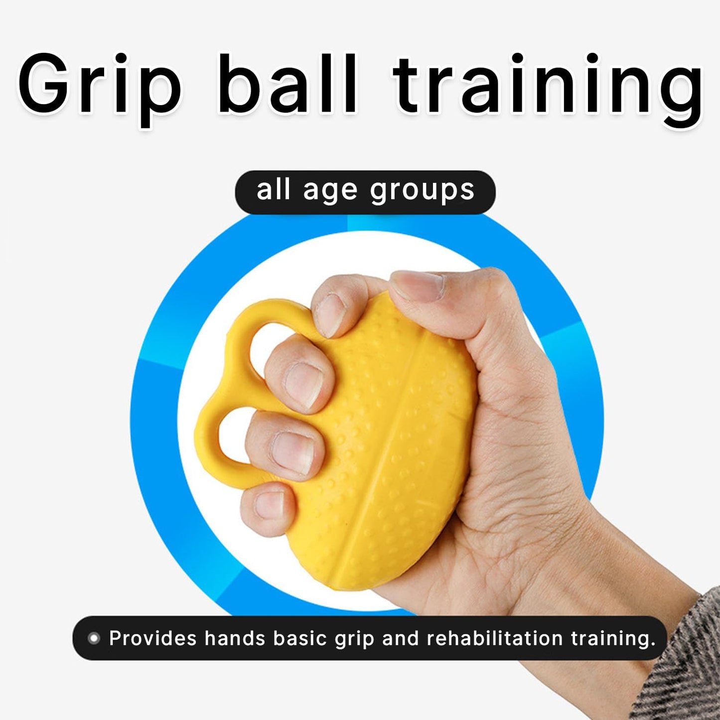 Hand Grip Strength Trainer,Finger Exerciser Balls for Hand Therapy,Stress Relief Balls for Adults(Yellow)