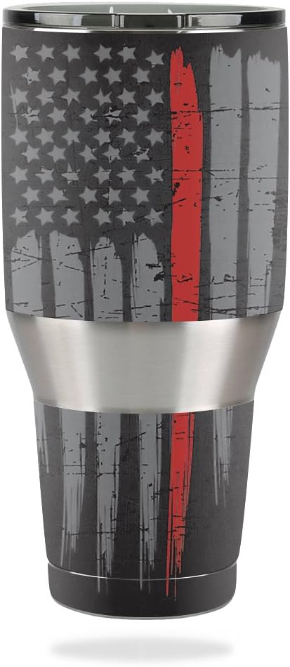 MightySkins Skin Compatible with Ozark Trail 40 oz Tumbler wrap Cover Sticker Skins Thin Red Line