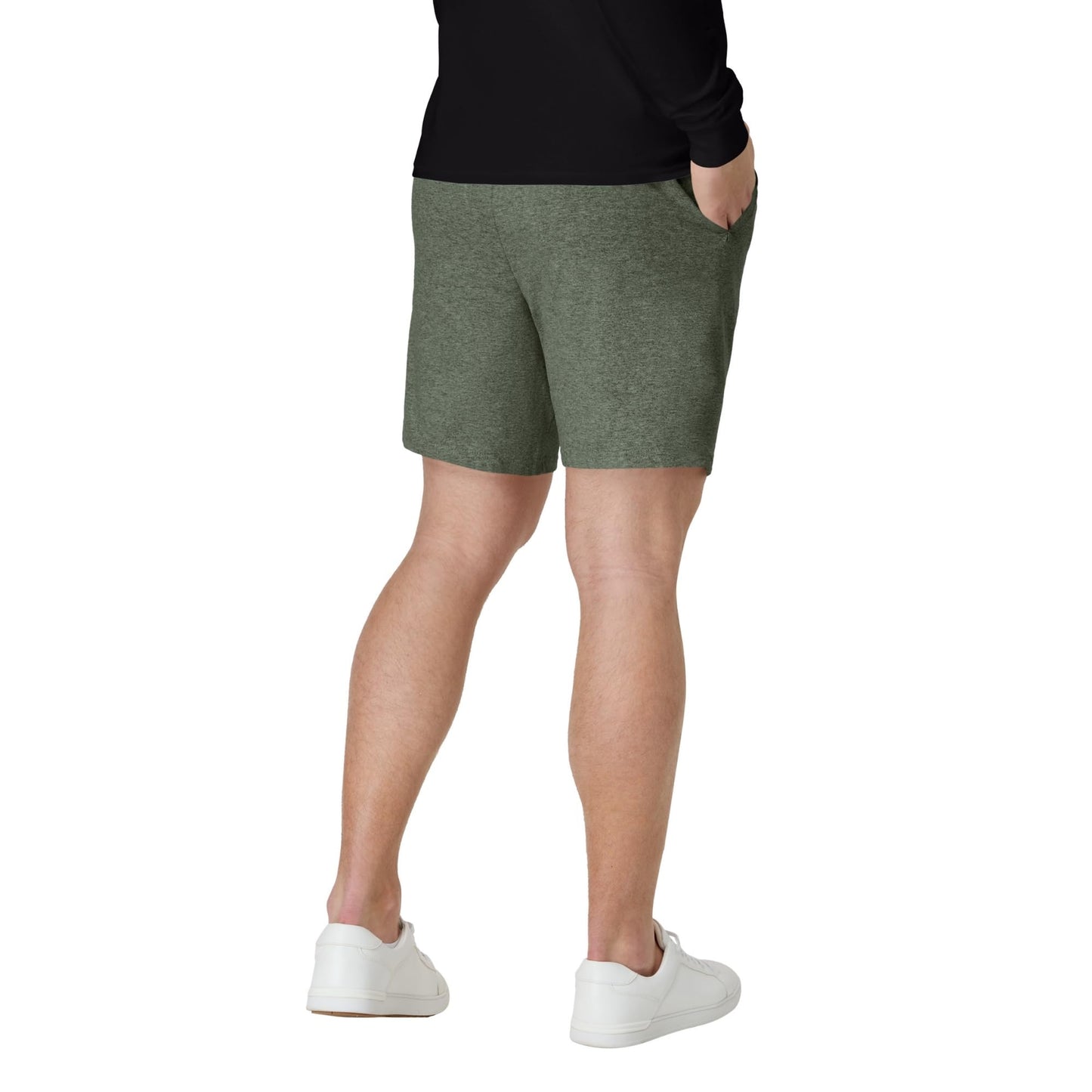 Hanes Mens Jersey Cotton With Pocket Workout-and-training-shorts, Camo Green Heather, Small US