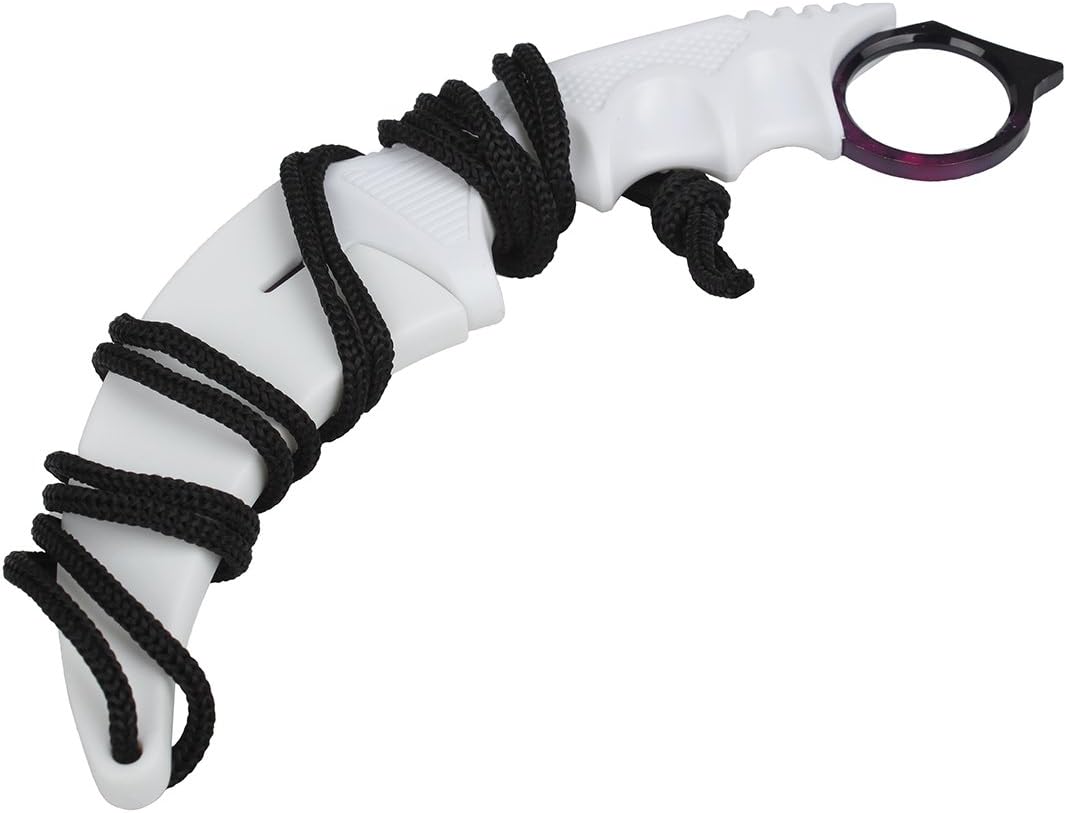 Andux Karambit Camping Hunting Tool with Cord ZD-01 (Purple-White)