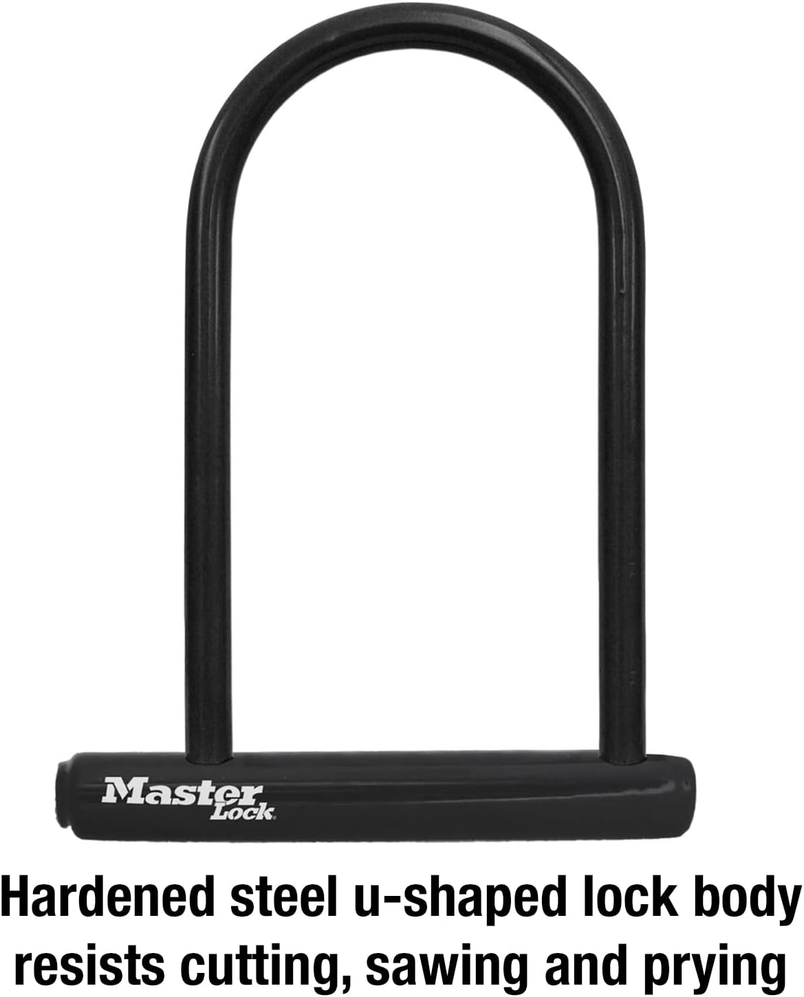 Master Lock Black Bike Lock with Key, Standard Size U-Lock for Bicycles and Other Outdoor Equipment, Anti-Theft Lock for Bikes, 8320D