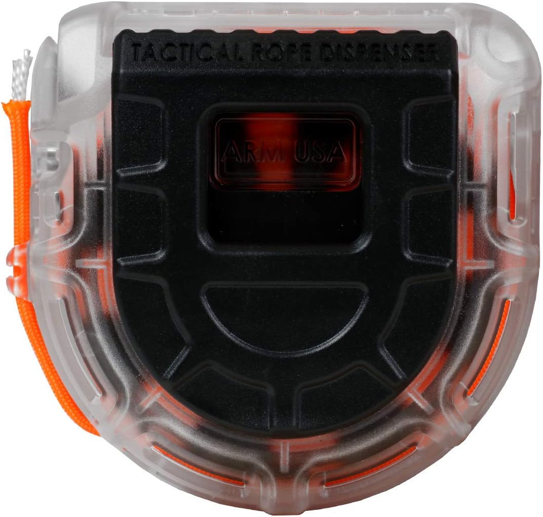 Atwood Rope MFG Tactical 550 Paracord Parachute Cord Rope Dispenser 50ft Spool TRD | Cutting Blade, Belt Clip, Cord Grip, View Port, Integrated Ruler