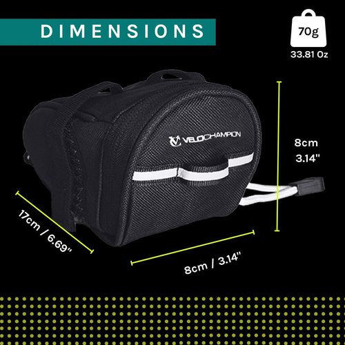 Bike Seat Pack Under Saddle Bag - 1L Water Resistant Storage for Mountain & Road Bikes | Reflective Cycling Accessory
