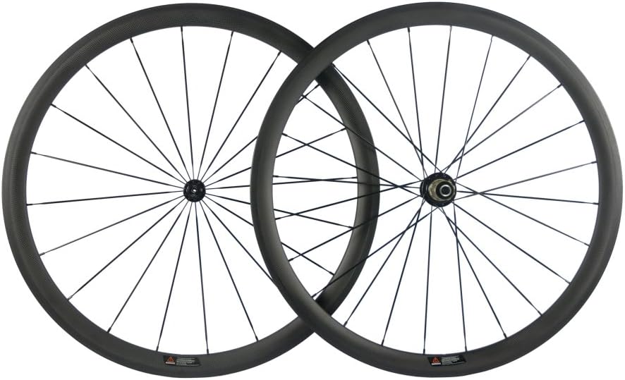 SunRise Bike 1 Pair of Road Bike Carbon 700C Clincher Wheelset Super Light Bicycle Wheels 38mm Depth (fit for Shiman0 Cassette)