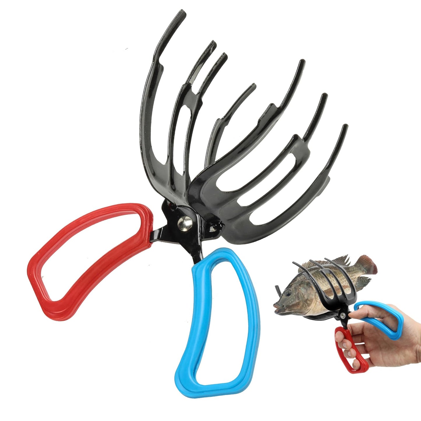 Fish Claw Gripper, Fishing Pliers Gripper, 3 Claw Fish Gripper, Metal Fish Control Clamp Tong Tackle Tool, Multi-Functional Lightweight Non-Slip Fish Claw Gripper for Catch Fish Fishing Accessories