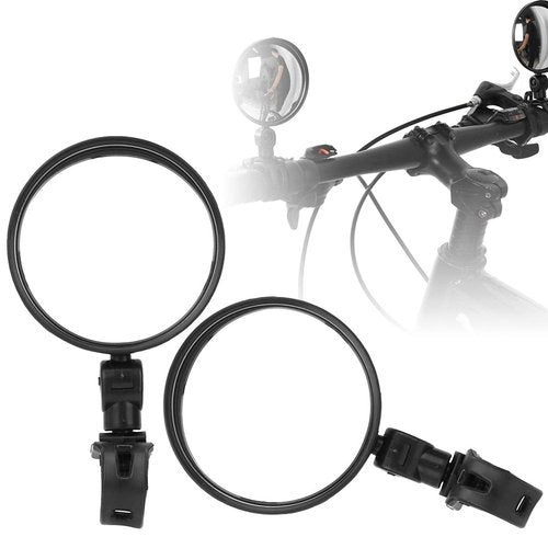 Bike Mirrors for Mobility Scooters 40 Mm Thread Cycle Mirror,1 Pair Round Rearview Mirror Safety Wide Angle Reflective Back Mirror Cycling Equipment for Bike Scooter