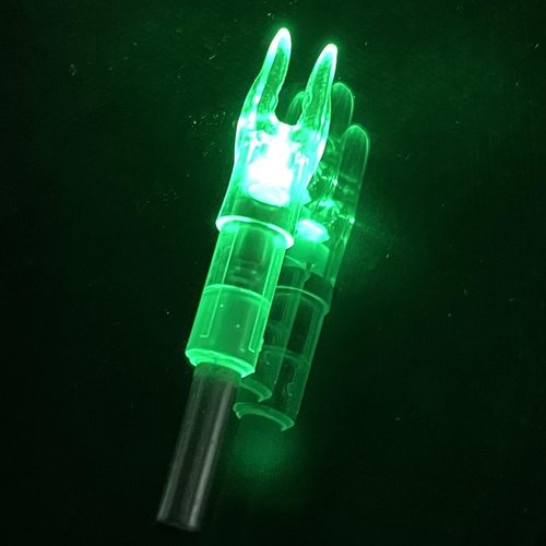 LEANPRO 6/12 PCS S Lighted Nocks for Arrows .244"/6.2mm Inside Diameter Lighted Arrow Nocks for Archery Hunting (6 PCS - Green)