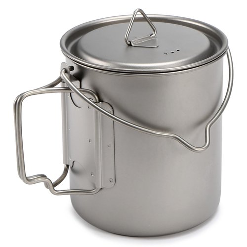 HURRISE Water Mug Cup with Lid and Foldable Handle, Cup Outdoor Mug 750ml Pot for Camping Hiking Travelling Backpacking Climbing