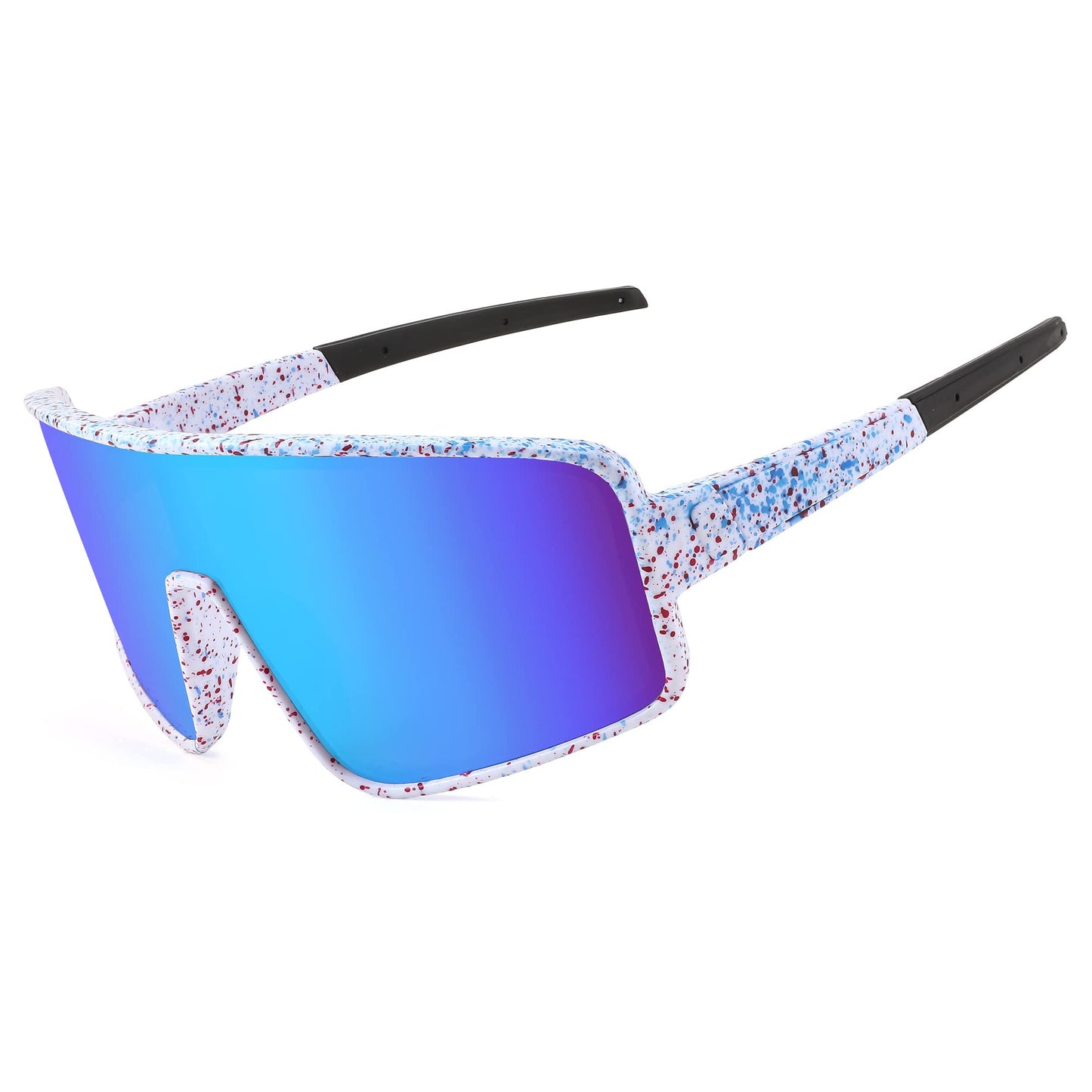 FEISEDY Sports Sunglasses, Polarized Oversized Shield for Women Men Youth, Baseball Cycling Running Outdoor Visor B2988