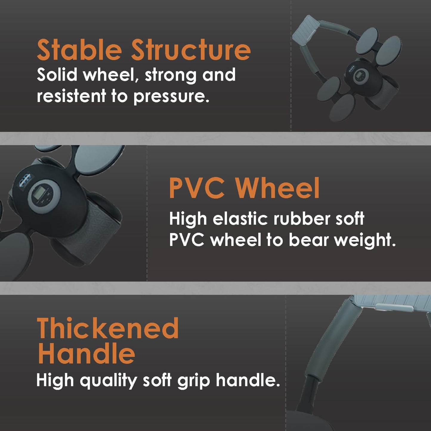 Ab Roller Wheel for Core Strength & Abdominal Workout - Dual Wheel Design with Non-Slip Handles, Portable Exercise Roller with Elbow Support, Home Gym Exercise Wheels for Men Women