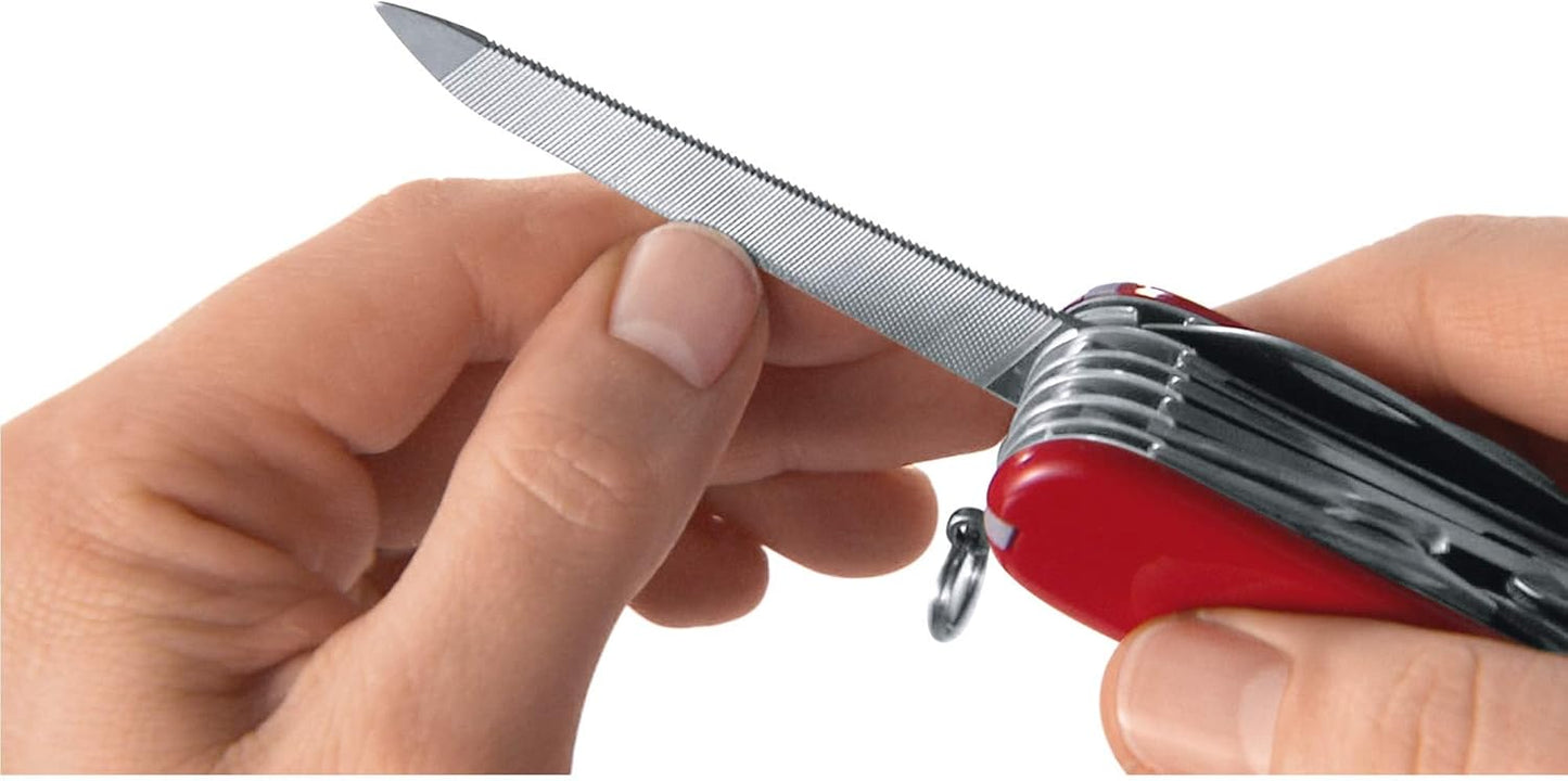 Victorinox Nail Clip 580 Multi-Tool - 8 Functions, Swiss Made with Nail File & Cleaner - Ruby