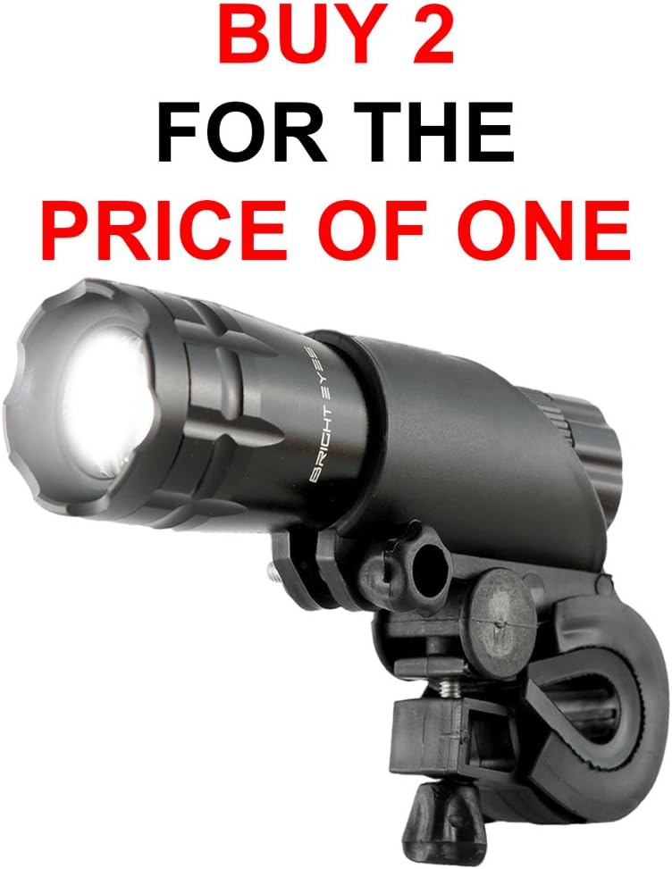 300 Lumen Waterproof LED Bike Light Set - 2-Pack Aluminium Headlight & Taillight