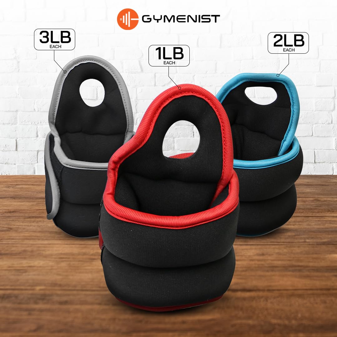 Pair of Wrist Weights With Hole for Thumb, Great for Fitenss Running Workouts & All Kind of Cardio Exercises (1 LB - PAIR - 2 Lb total)