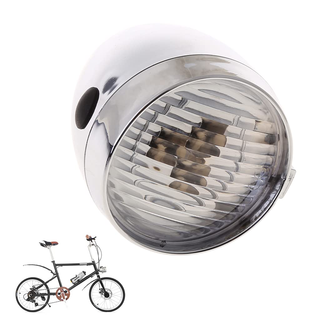 FGDTREE Classic Retro Streamlined Bicycle for Head Light LED Metal B Cycling Lighting Equipment