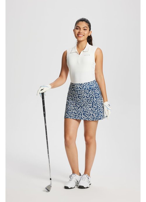 baleaf Women's Golf Skorts Tennis Skirts with Pockets Athletic Running Workout Sports Printed Navy Leaf XS