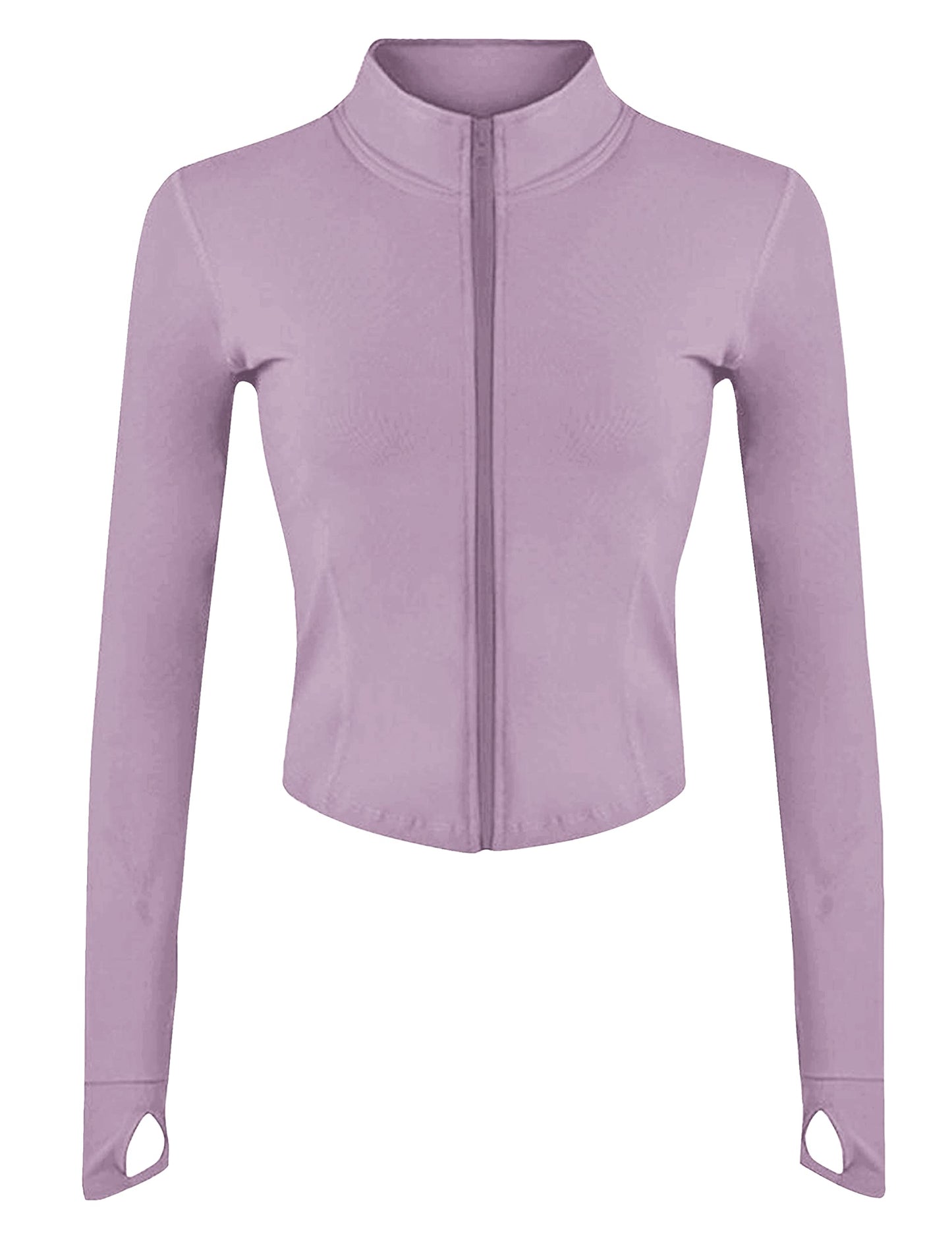 Lviefent Womens Lightweight Full Zip Running Track Jacket Workout Slim Fit Yoga Sportwear with Thumb Holes (Purple-S)