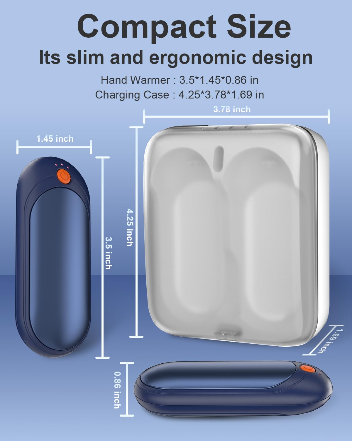 Hand Warmers Rechargeable with 10000 mAh Charging Box，2 Pack Portable Electric Handwarmers, Reusable Pocket Heater Great for, Hunting, Golf, Camping, Raynauds, Christmas Outdoor,Women Men Gifts