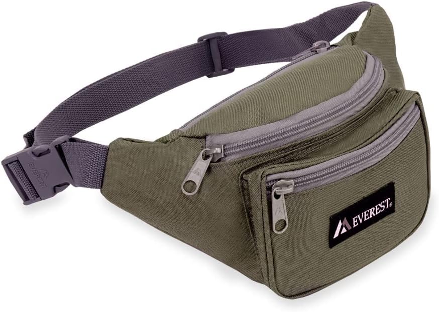Everest Olive Waist Pack - Durable, Lightweight, One Size Travel Gear