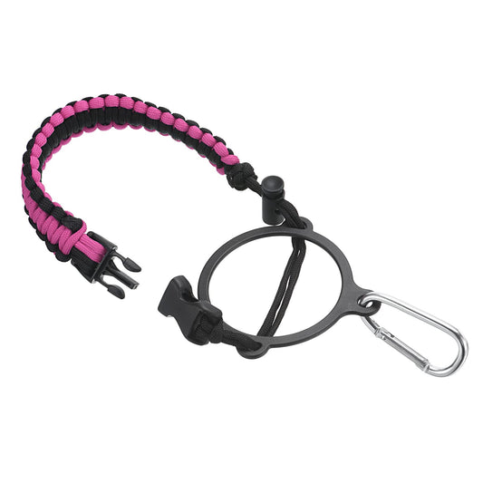 PATIKIL Water Bottle Holder, Paracord Handle Carrying Lanyard Strap Carrier with Ring for 12oz to 64oz Wide Mouth Bottles, Pink, Black