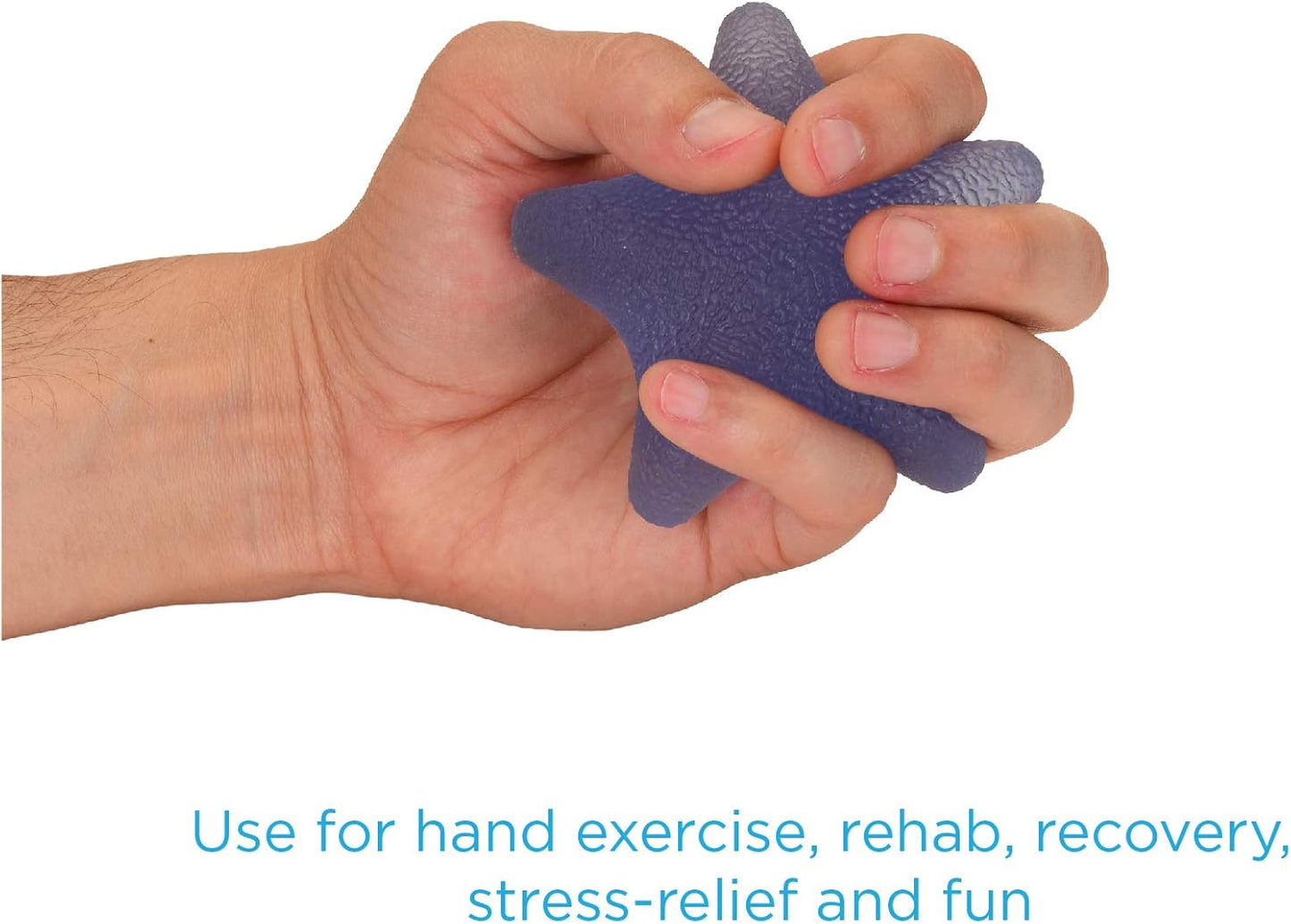 NOVA Hand Exerciser Star, Hand Grip Squeeze Star for Strength, Stress and Recovery, Comes in 3 Resistance Levels - Pink Soft, Orange Medium and Blue Firm