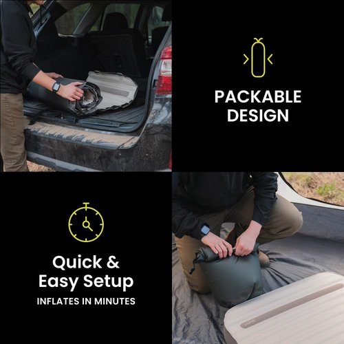 Luno AIR+Foam PRO Camping Mattress - Tall | Universal Fit | Hybrid Foam + Air Mattress