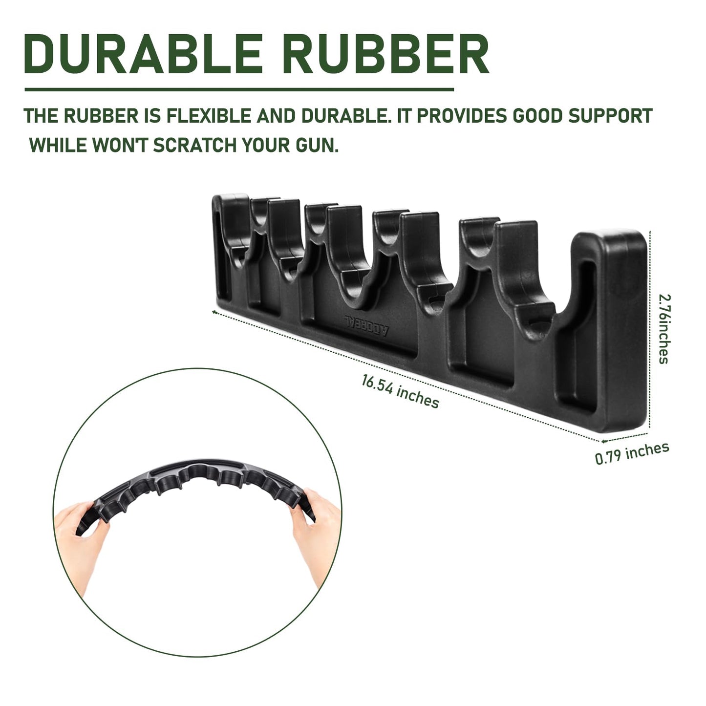 Adoreal 2PCS Magnetic Rifle Rack, 5 Slots Durable Rubber Gun Rack for Gun Storage, Magnetic Gun Holder in Gun Cabinet, Shotgun Rifle Barrel Rest Gun Safe Organizer Indoor Gun Racks