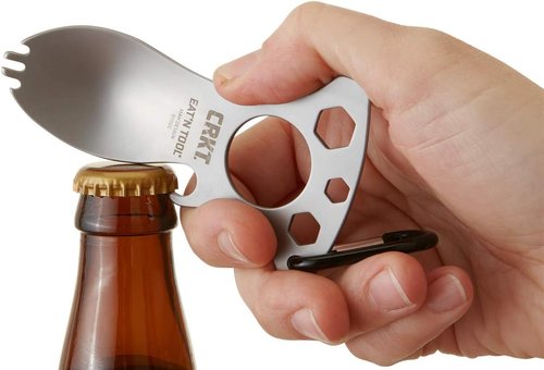 CRKT Eat'N Tool Outdoor Spork Multitool: Durable and Lightweight, for Camping, Hiking, Backpacking and Outdoors Activities, Titanium, Silver 9100TI