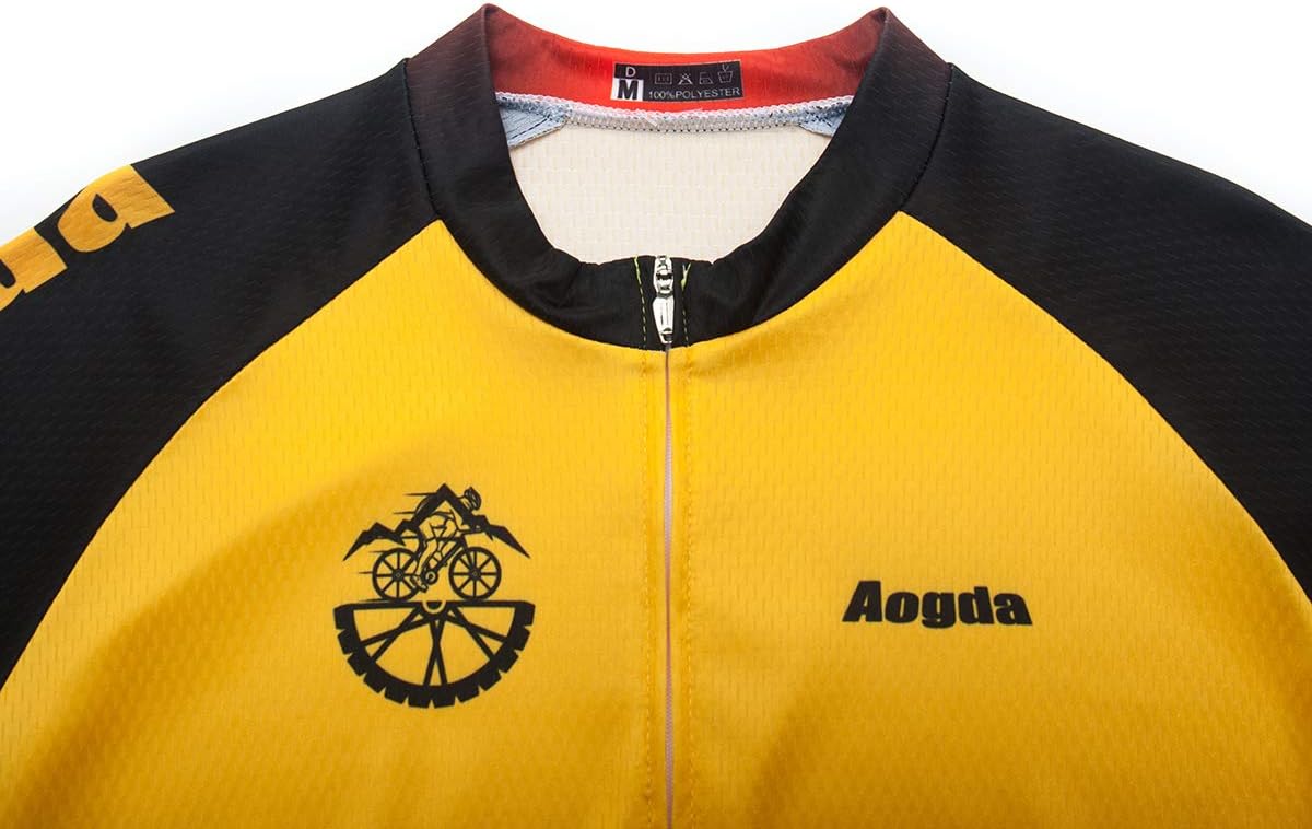 Aogda Cycling Jerseys Men Bike Shirts Team Biking Tops Bicycle Short Sleeves Clothing