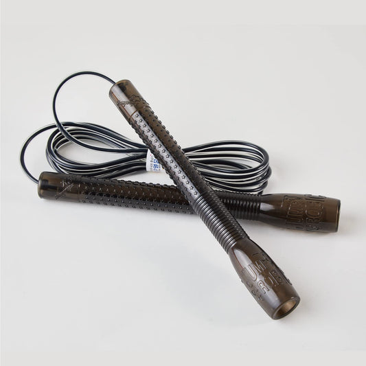 Exercise Jump Rope for Cardio, Boxing, CrossFit - Adjustable Skipping Rope for Men and Women, Lightweight, Tangle Free, Made in Korea(Crystal Gold Jumprope, UA-430) (Pop Star Black)