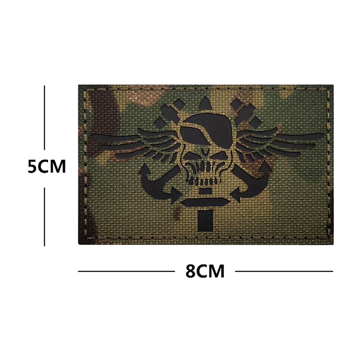 2 PCS AliPlus Wing Skull Patches IR Infrared Reflective Patch Laser Cut Patch Tactical Military Morale Patch Hook and Loop