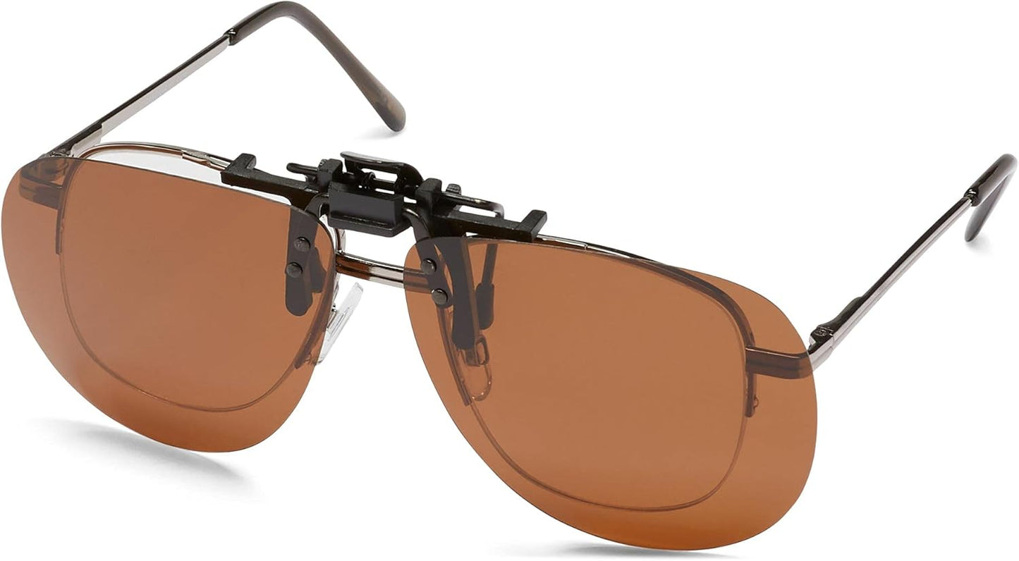 Fisherman Eyewear 8FCO Clip On Original Aviator Black Frame Polarized Sunglasses