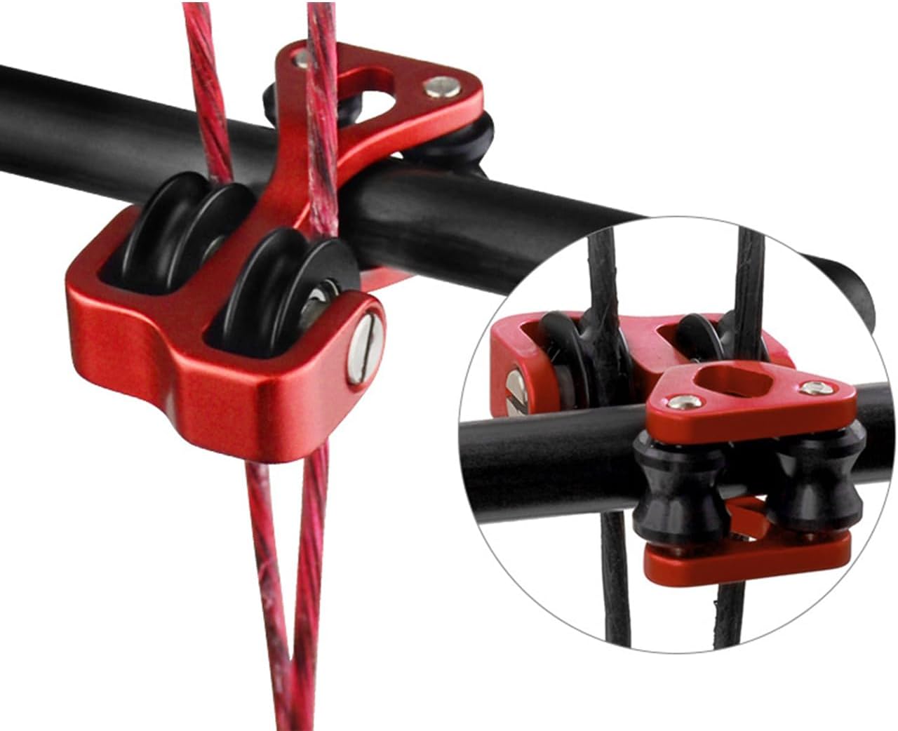 Aluminum Compound Bow Cable Slide Archery Bow String Splitter Roller Glide Replacement Bowstring Separator Arrow Pulley