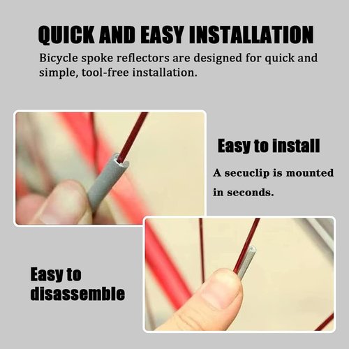 Hsathoac 36 Pcs Spoke Reflectors for Bicycles, 360° Visibility Bike Spoke Reflectors, Bike Wheel Reflector Tube, Bike Spoke Skins, Waterproof Warning Spoke Lights Covers for Night Cycling Riding