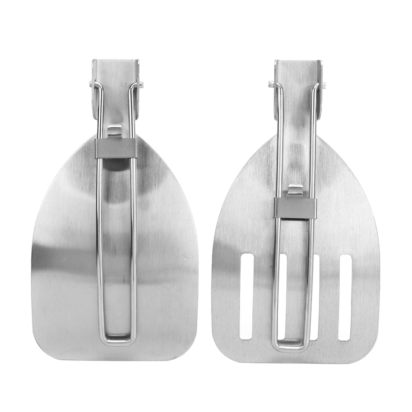 Foldable Spatula,304 Stainless Steel Turner Latch Design Cooking Spatulas Folding Frying Pan Spatula for Outdoor Camping Picnic Equipment,2 Pack