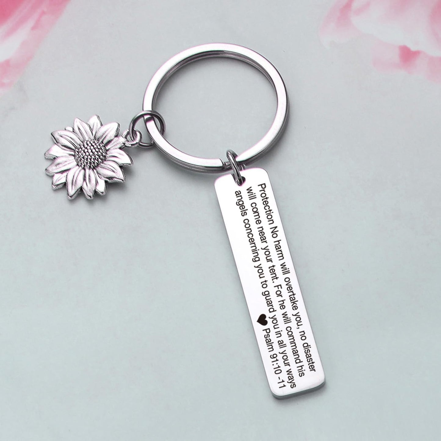 JIUSHUN Bible Verse Keychain Women Religious Gift Baptism Gift Faith Based Jewelry Christian Birthday Keychain Catholic Jewelry