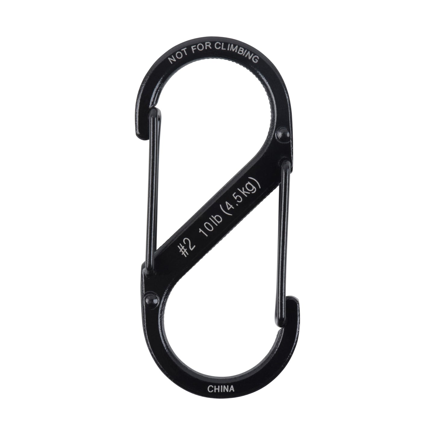 Nite Ize S-Biner Stainless Steel Dual Carabiner - Multi Purpose Dual Carabiner Clip - Great for Camping Supplies & Hiking Essentials - Secure Key Holder - Size 2, Black (8 Pack)
