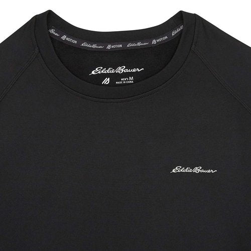 Eddie Bauer Men's Active Tee Crewneck Moisture Wicking Long Sleeve T-Shirt - Black Medium